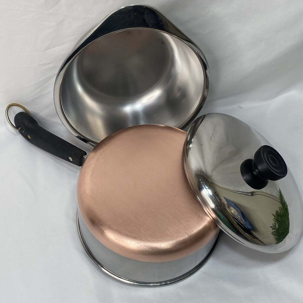Revere Ware 2 Qt Saucepan & Boiler Copper Bottom With Lid Stainless Steel Pre 68